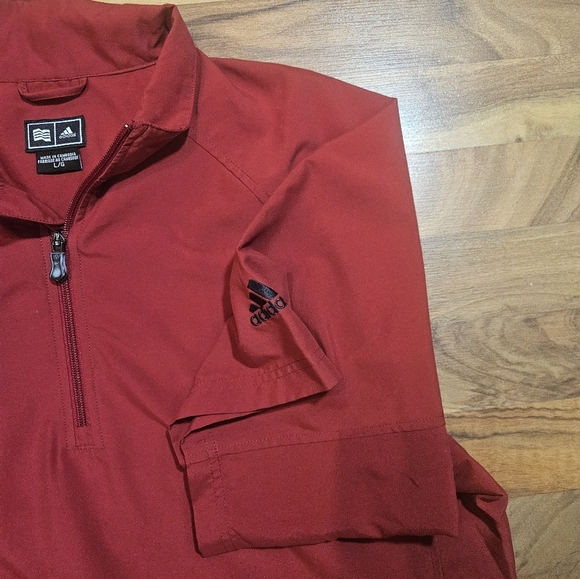Adidas Climacool Performance Red Pullover Short Sleeve Large - Picture 4 of 11